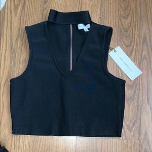 Halter crop top with choker